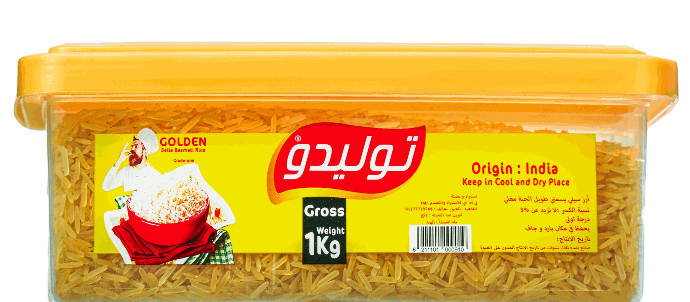 ارز توليدو بسمتي ذهبي + علبة ( 20 علبه * 1 كجم)